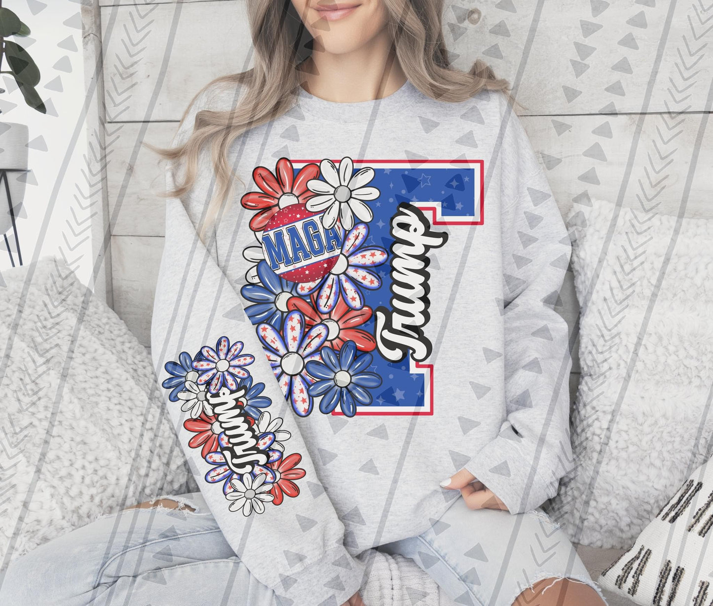 Trump MAGA Floral Letter (w/sleeve option) DTF Transfer