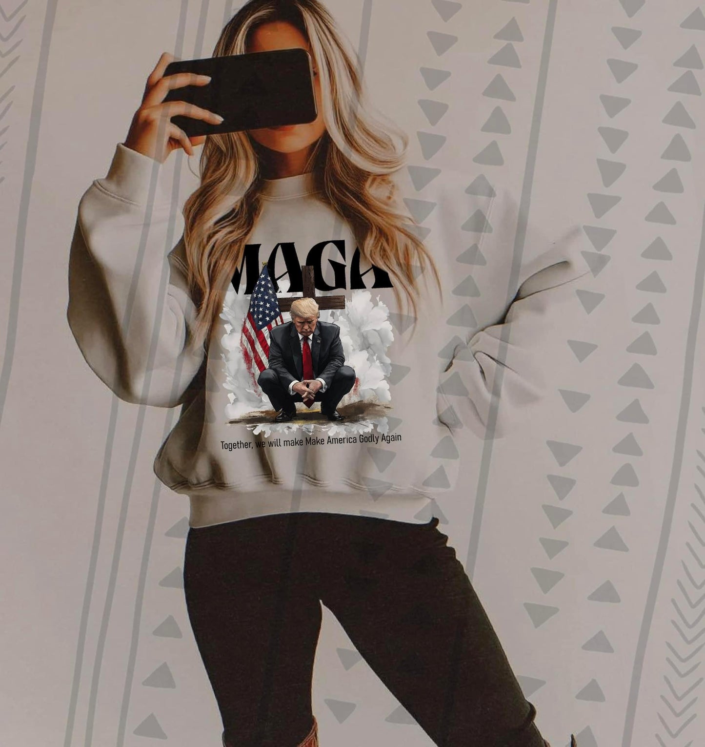 MAGA Trump Cross DTF Transfer