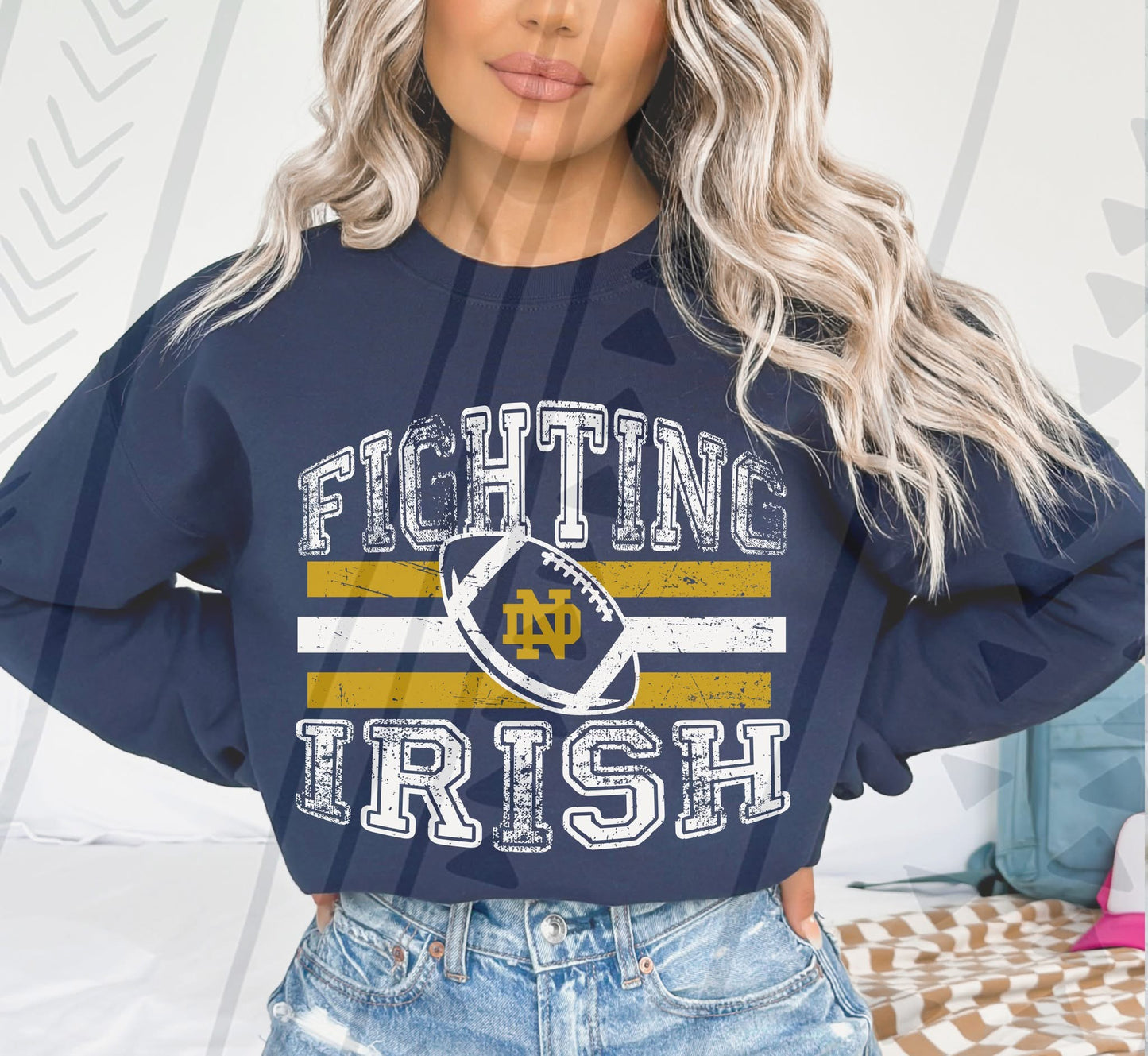 Notre Dame Stripes DTF Transfer