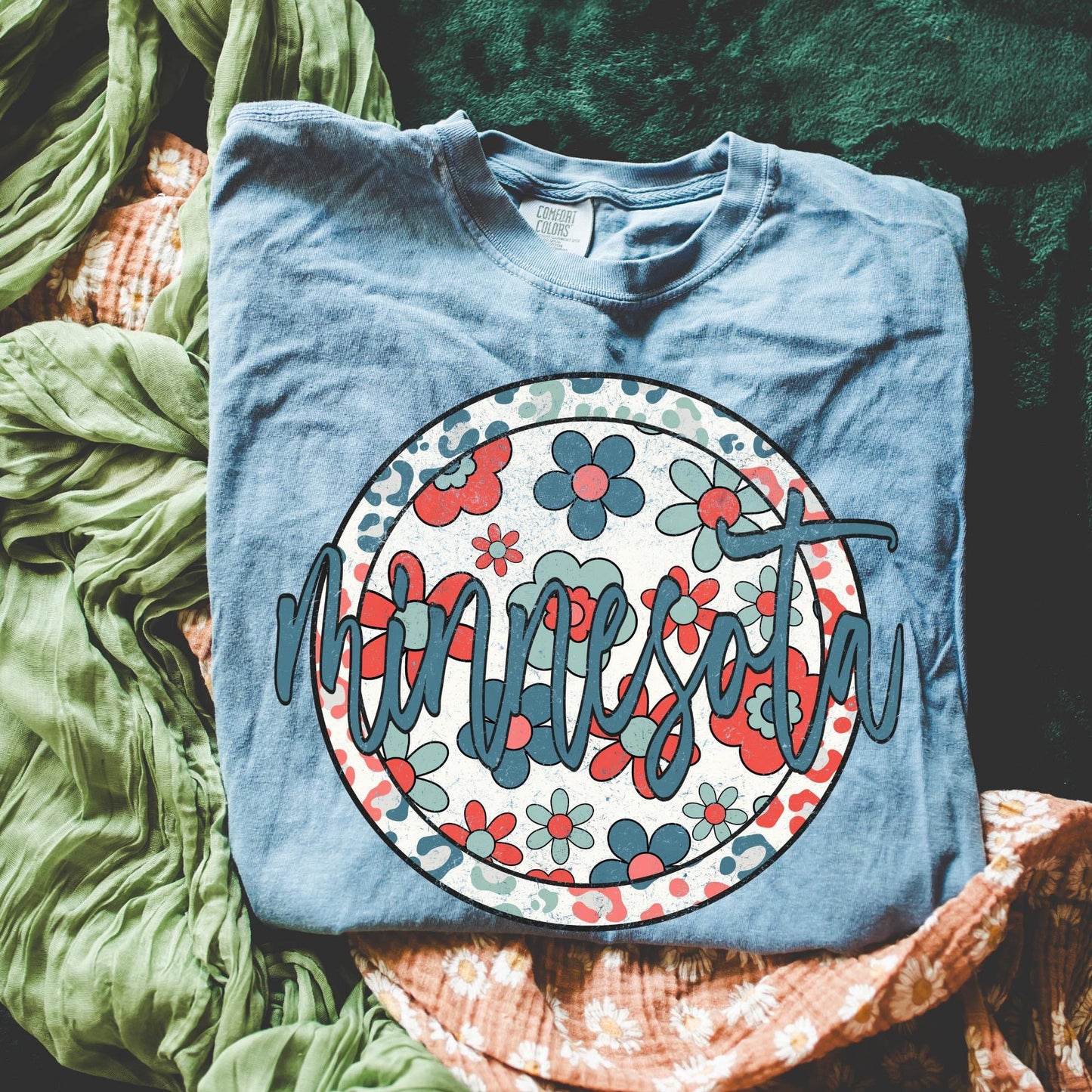 Patriotic Circle Floral States DTF Transfer