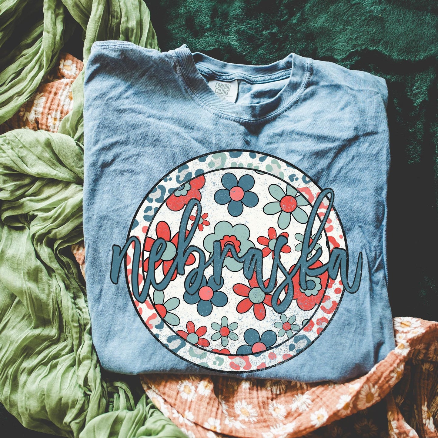 Patriotic Circle Floral States DTF Transfer