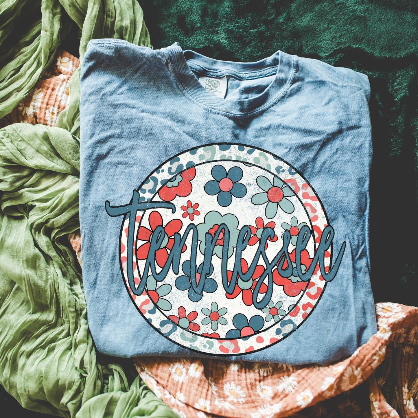 Patriotic Circle Floral States DTF Transfer