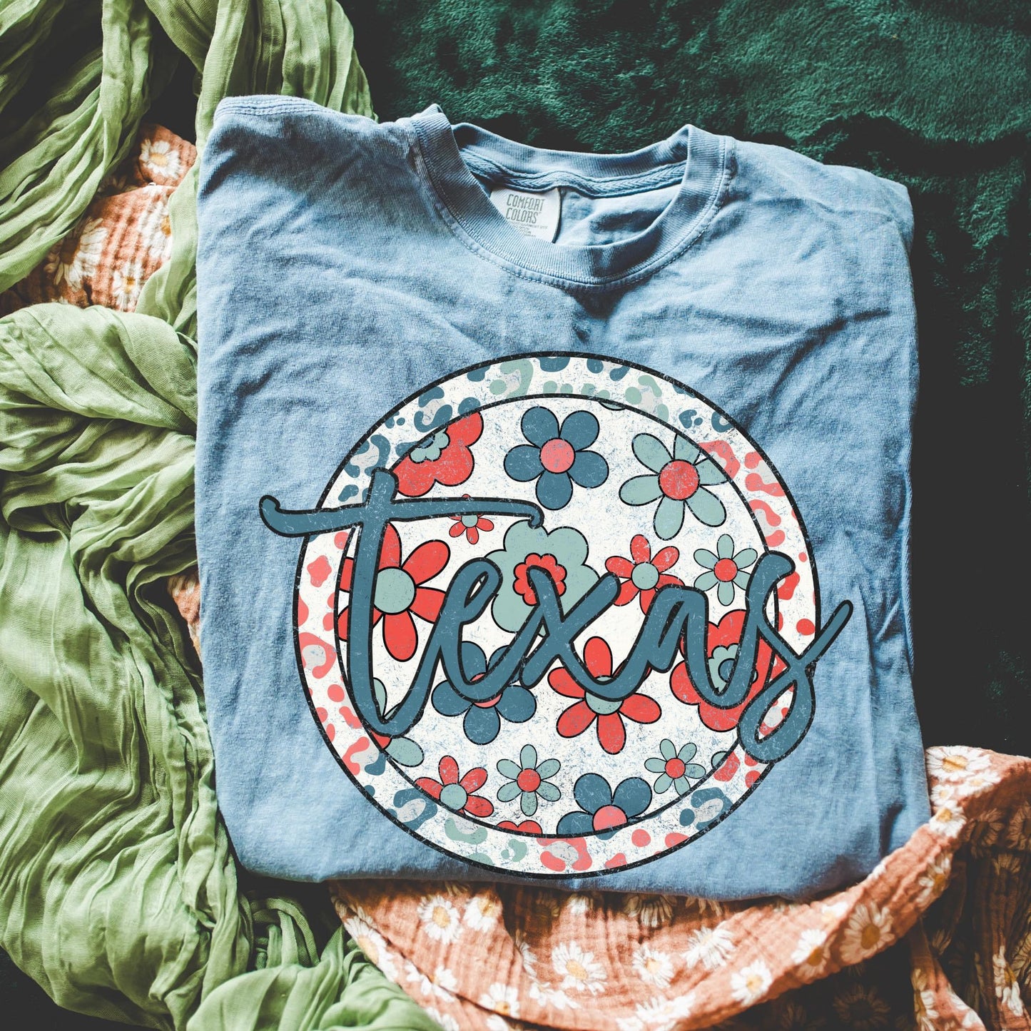 Patriotic Circle Floral States DTF Transfer