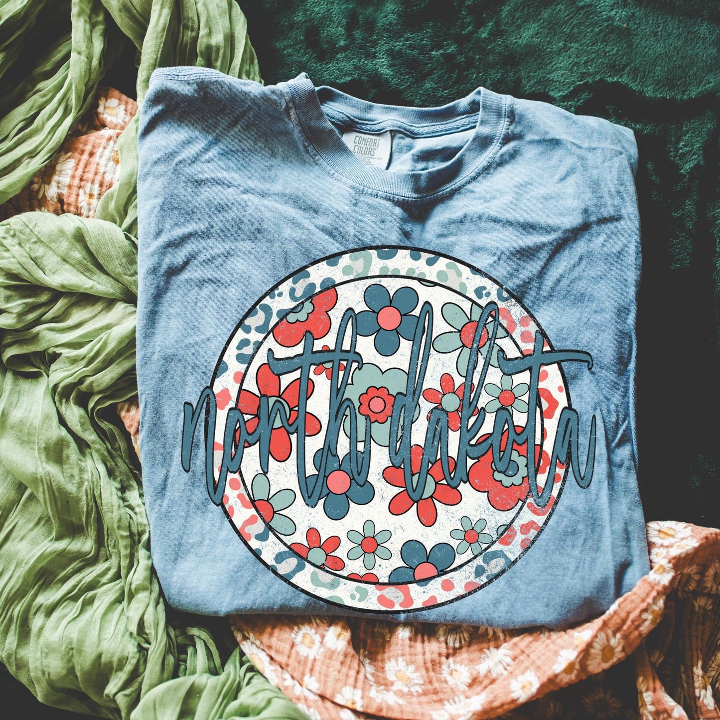 Patriotic Circle Floral States DTF Transfer