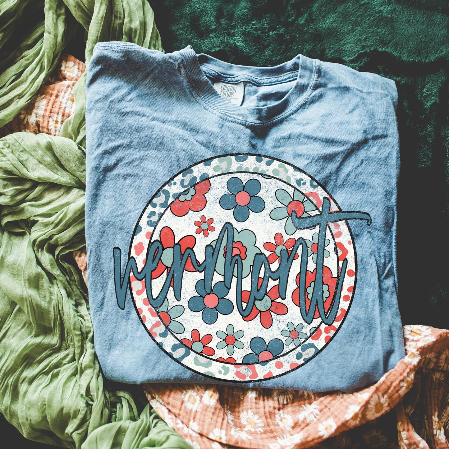 Patriotic Circle Floral States DTF Transfer