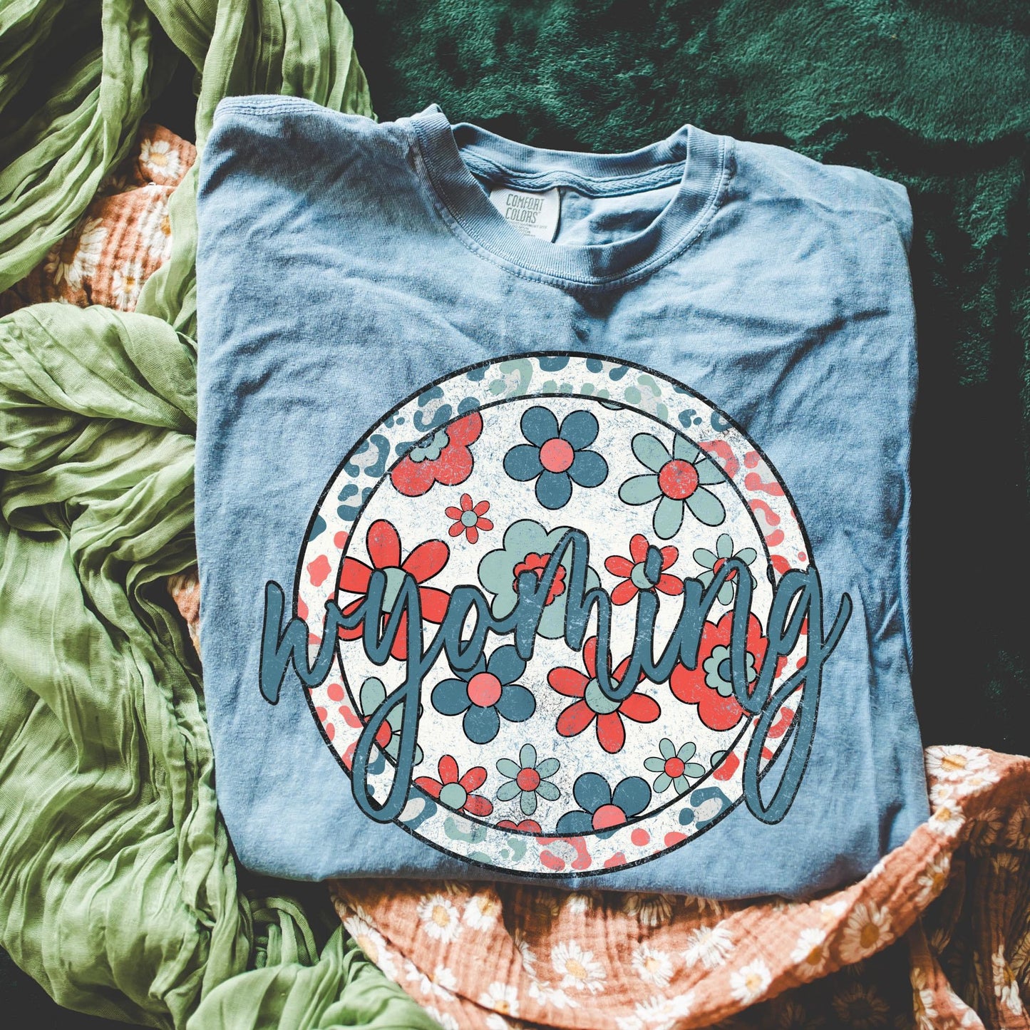 Patriotic Circle Floral States DTF Transfer