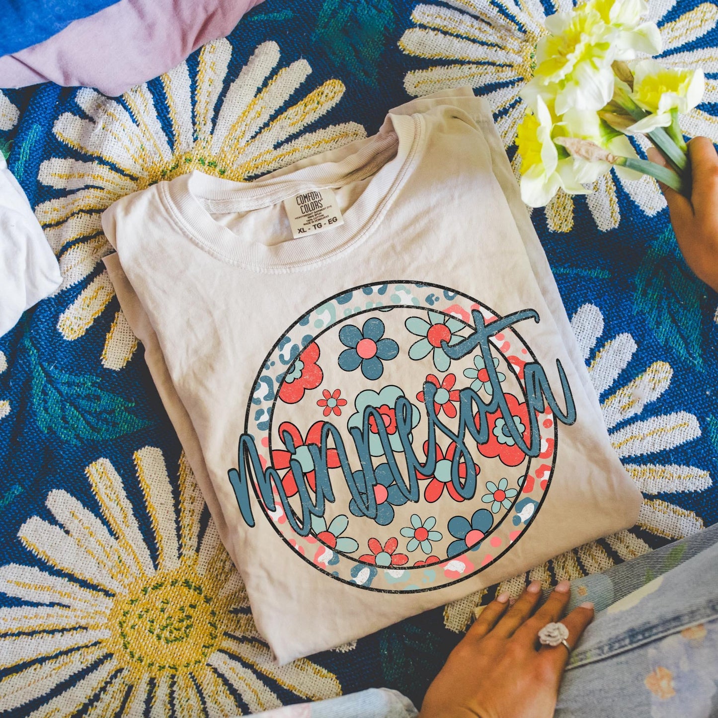 Patriotic Circle Floral States DTF Transfer
