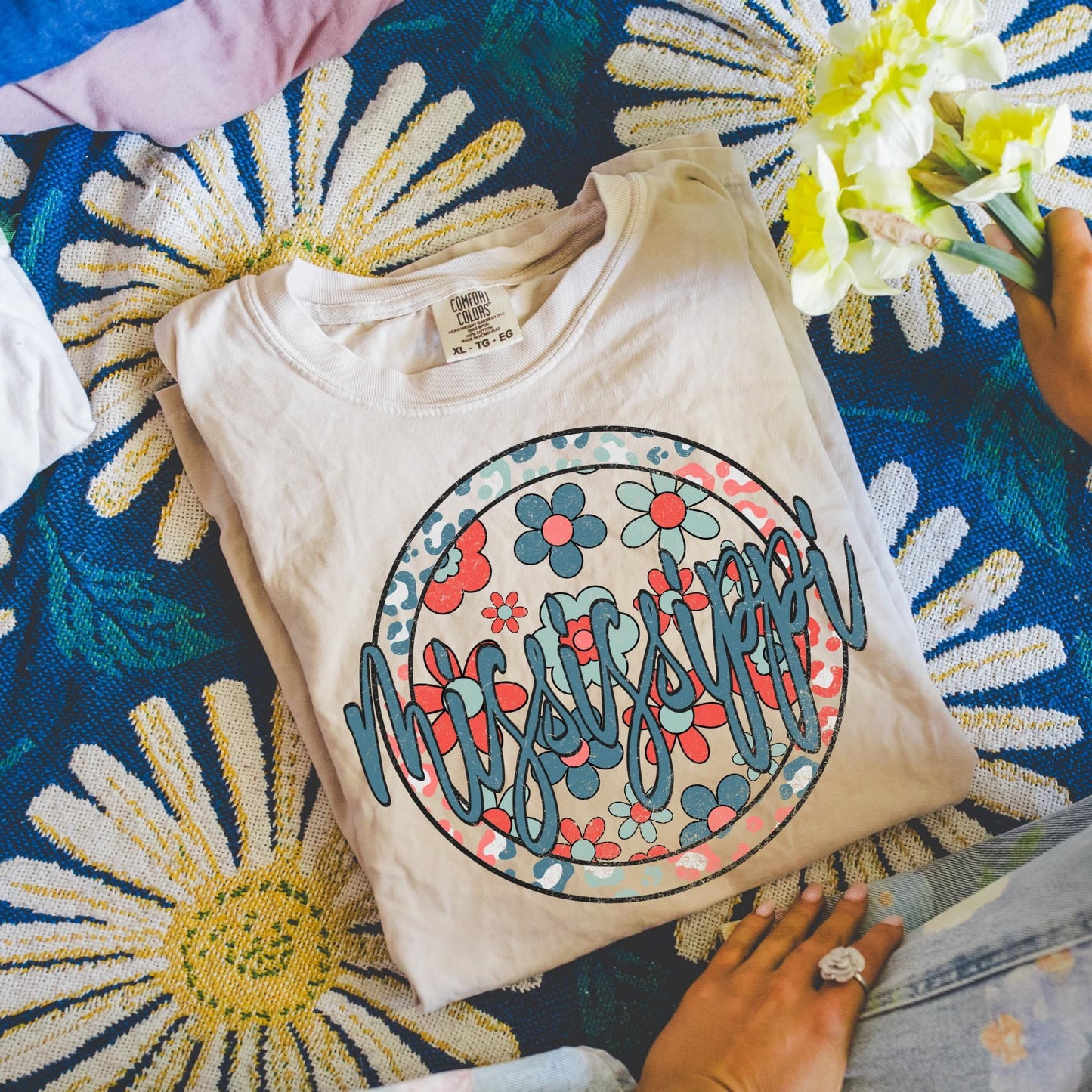Patriotic Circle Floral States DTF Transfer