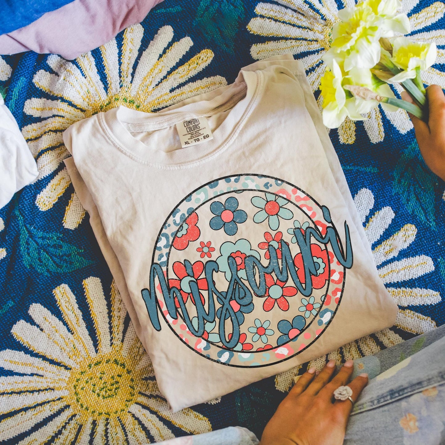 Patriotic Circle Floral States DTF Transfer