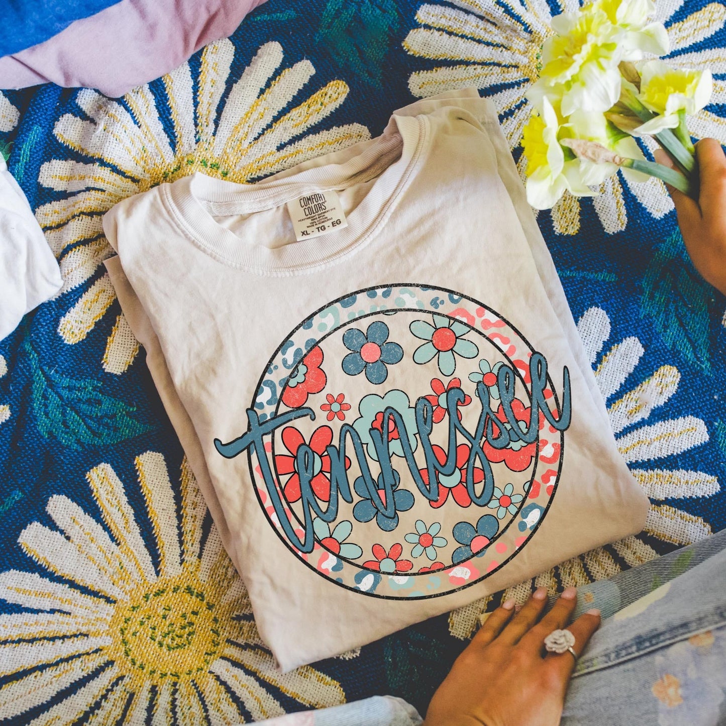 Patriotic Circle Floral States DTF Transfer