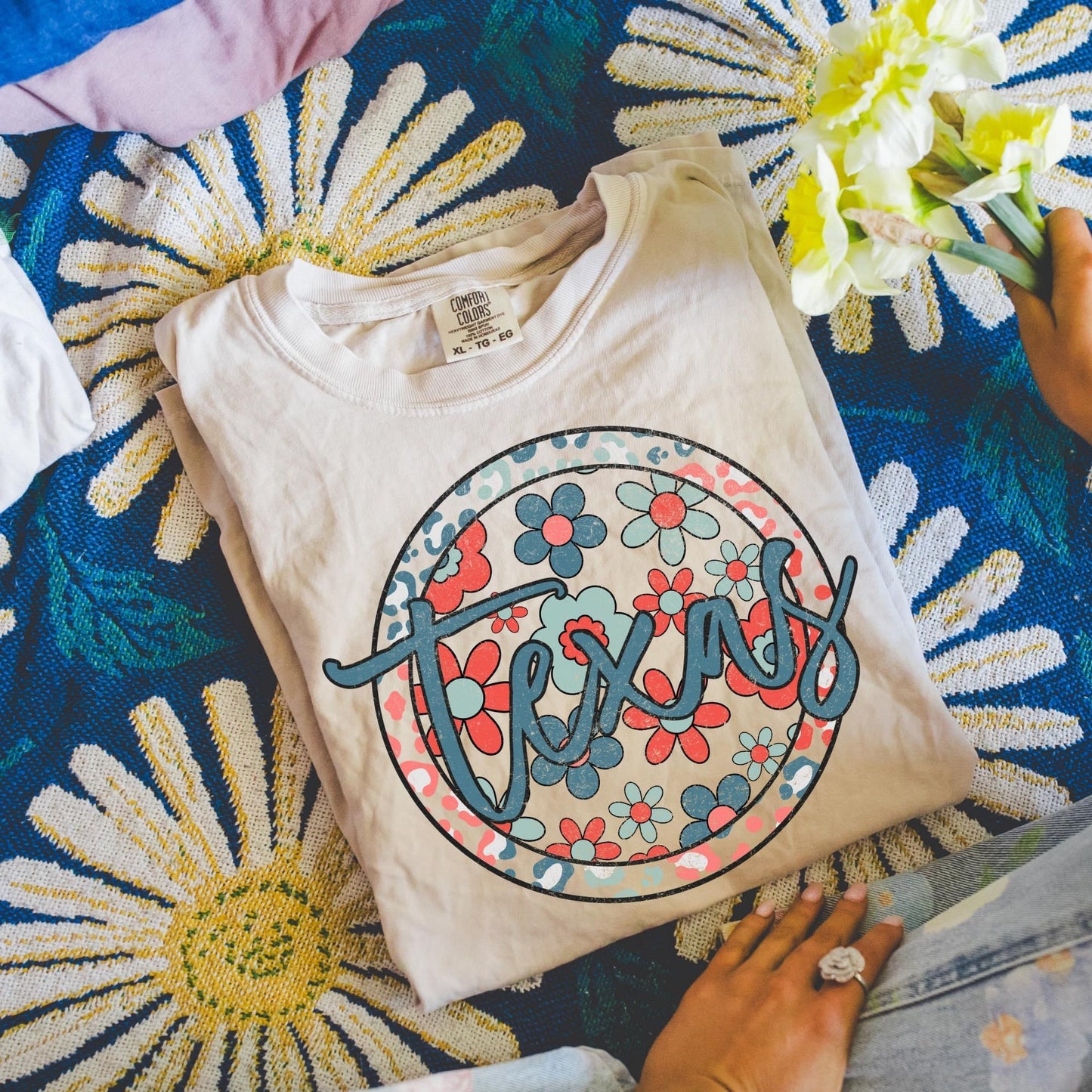 Patriotic Circle Floral States DTF Transfer