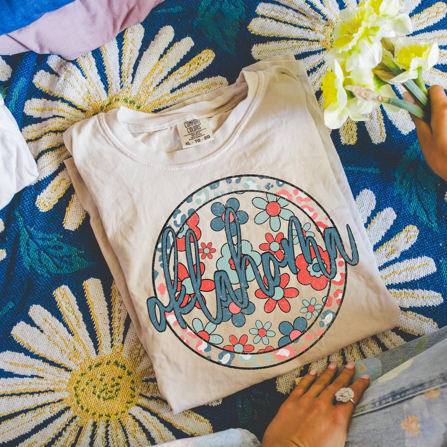 Patriotic Circle Floral States DTF Transfer