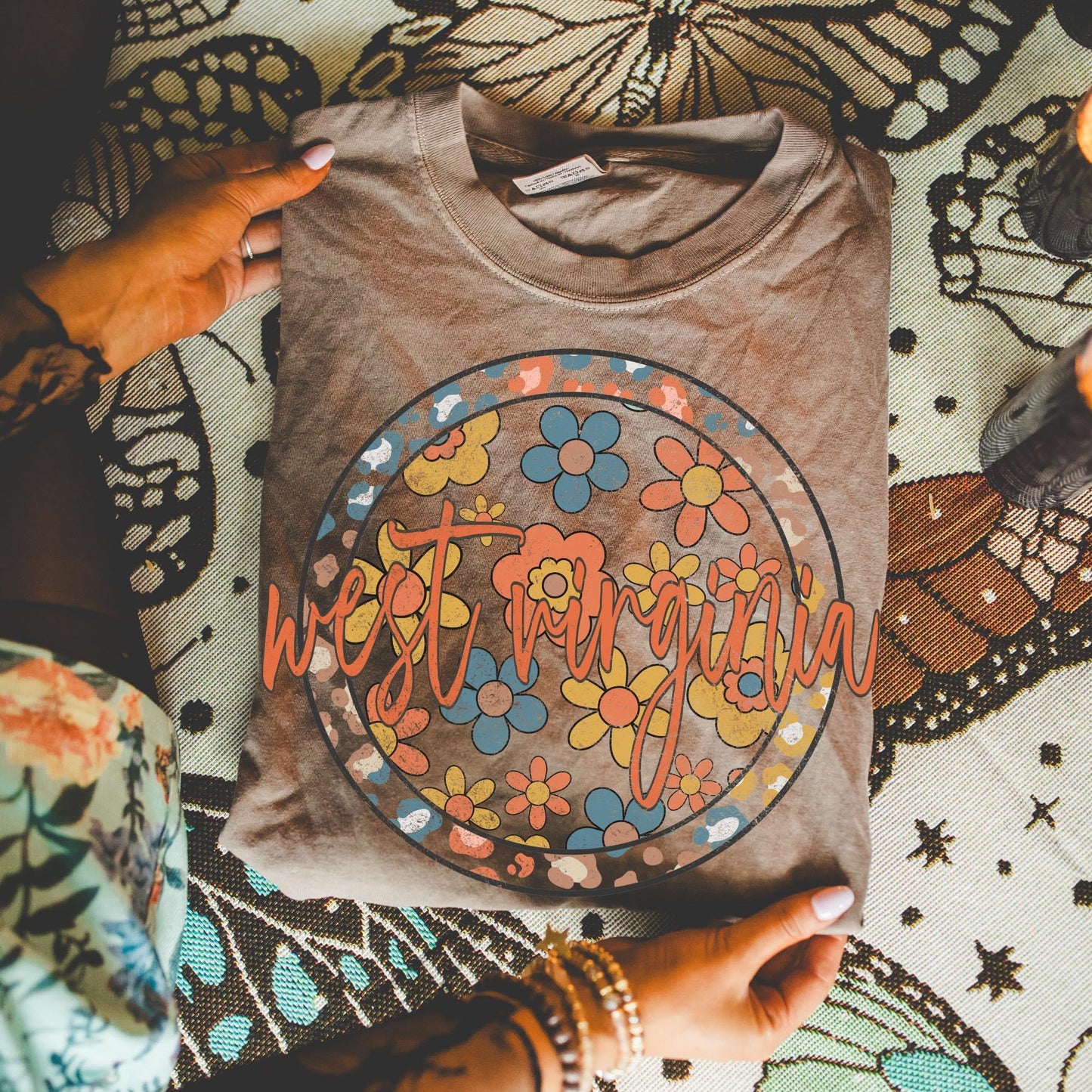 Boho Circle Floral States DTF Transfer