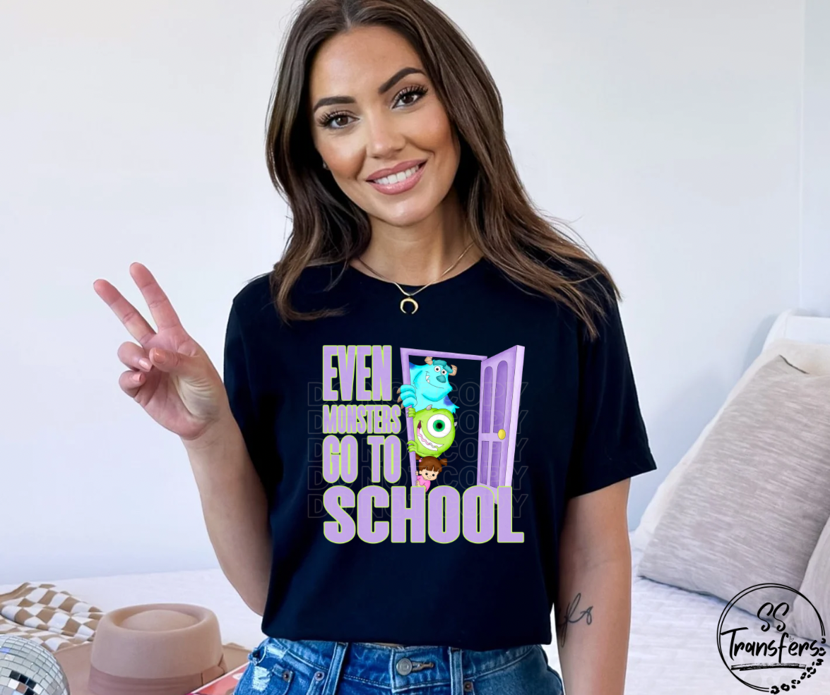 Even Monsters Go to School DTF Transfer