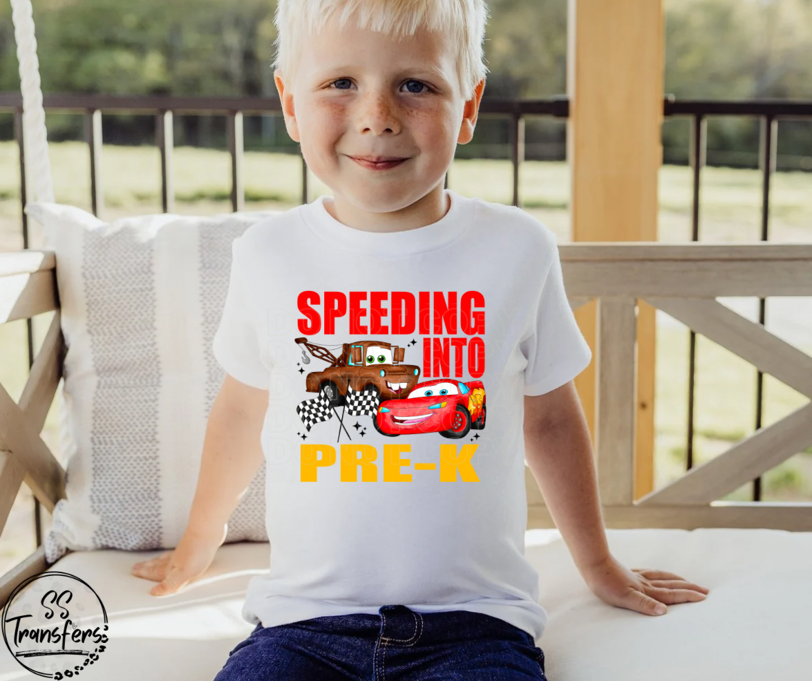 Speeding Into.. (PreK-5th grade) DTF Transfer