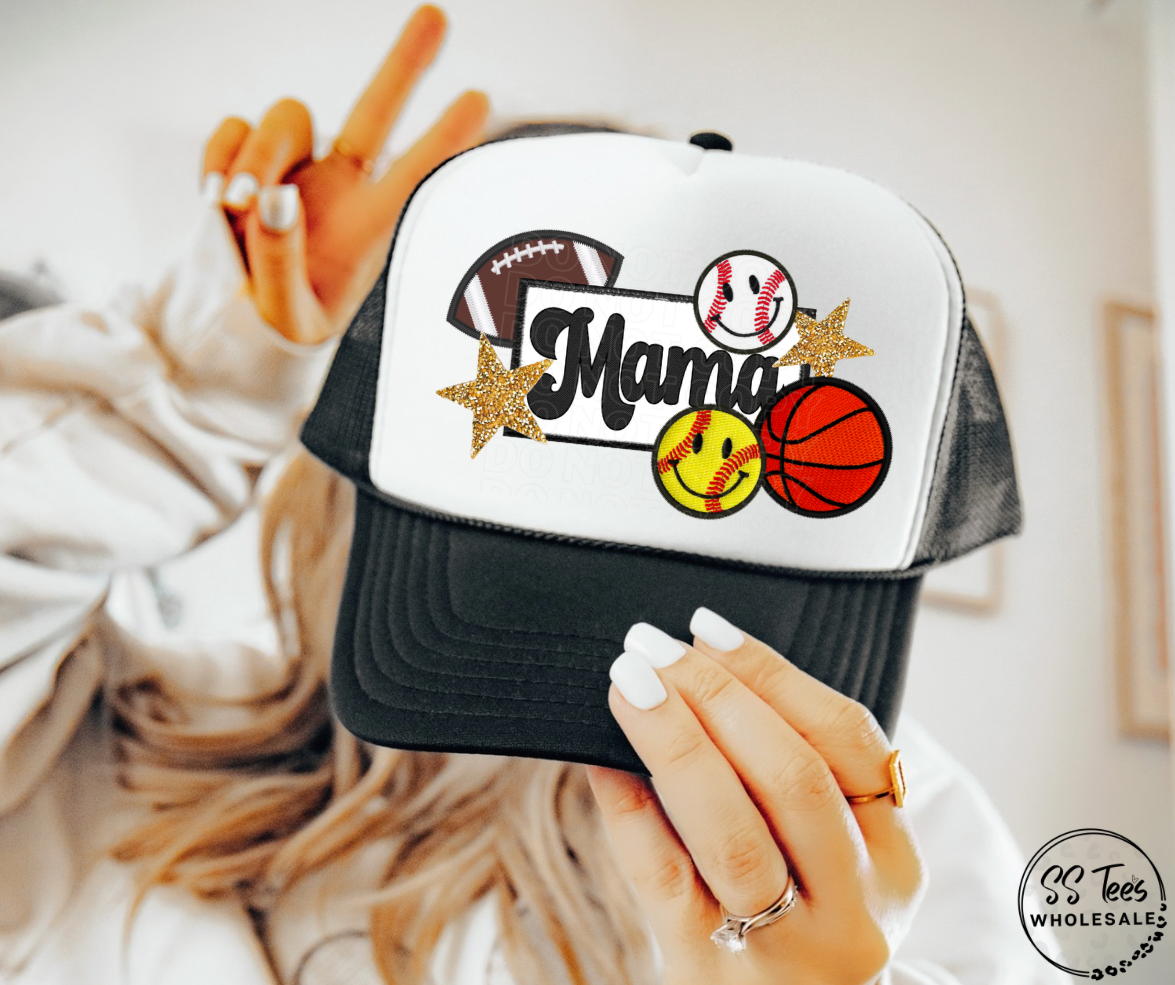 Mama Sports Faux Chenille Hat DTF/Sub Transfer