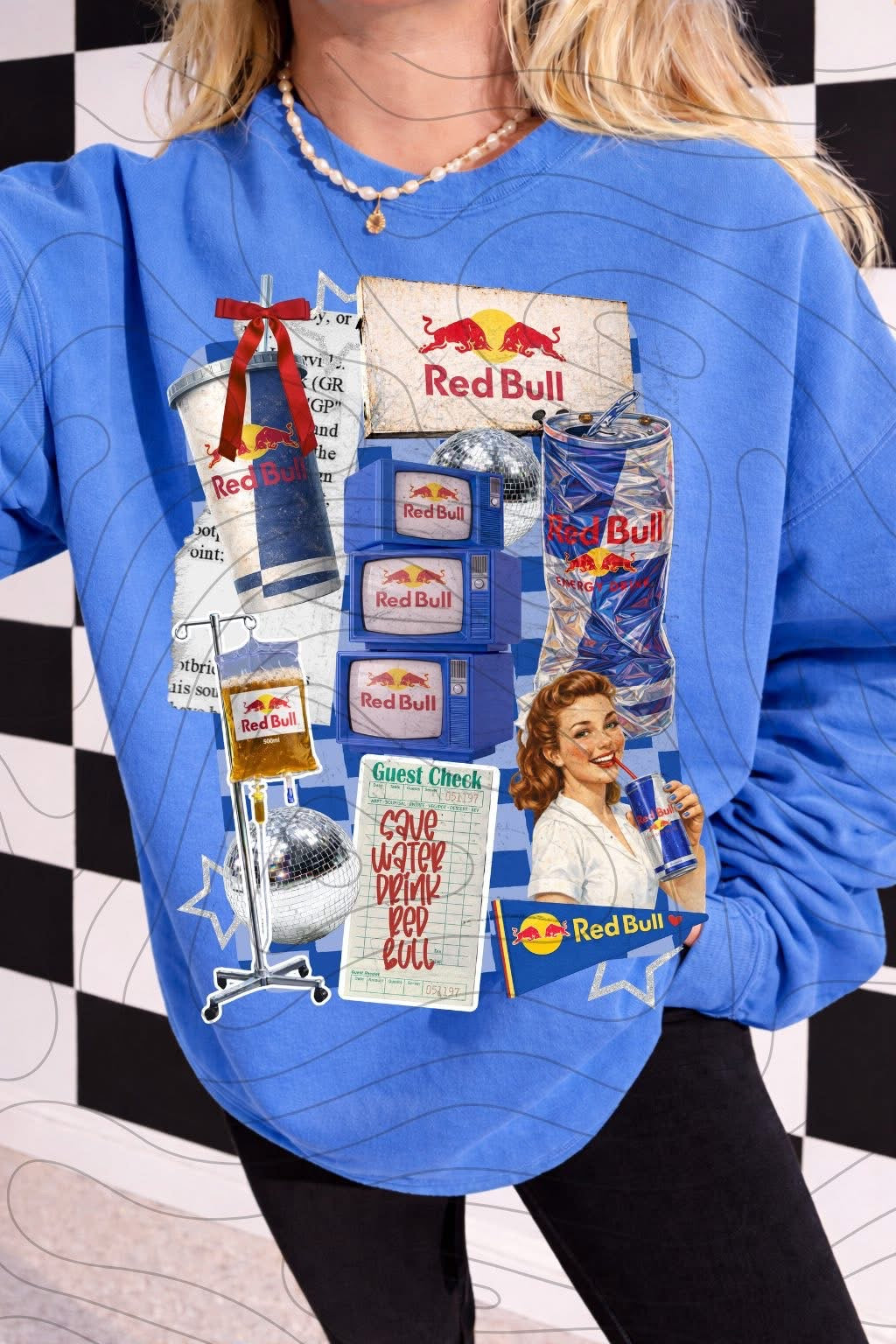 Red B Collage DTF Transfer