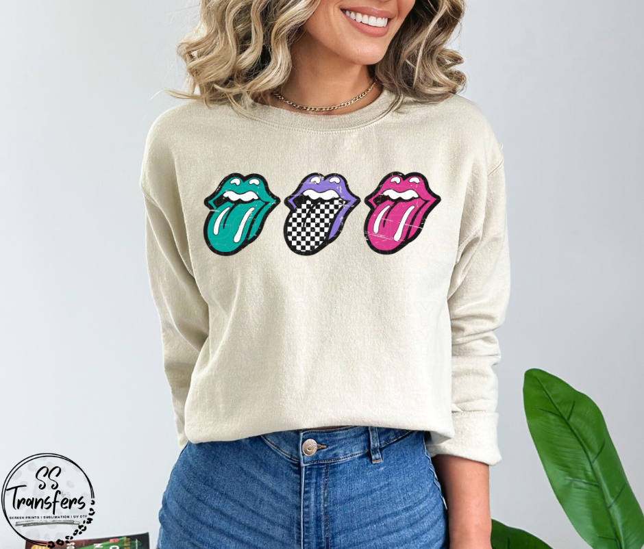 Checkered Tongue Trio DTF Transfer