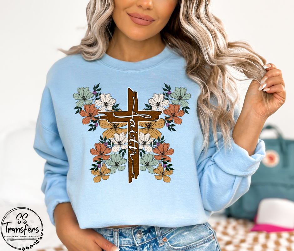 Faith Cross DTF Transfer