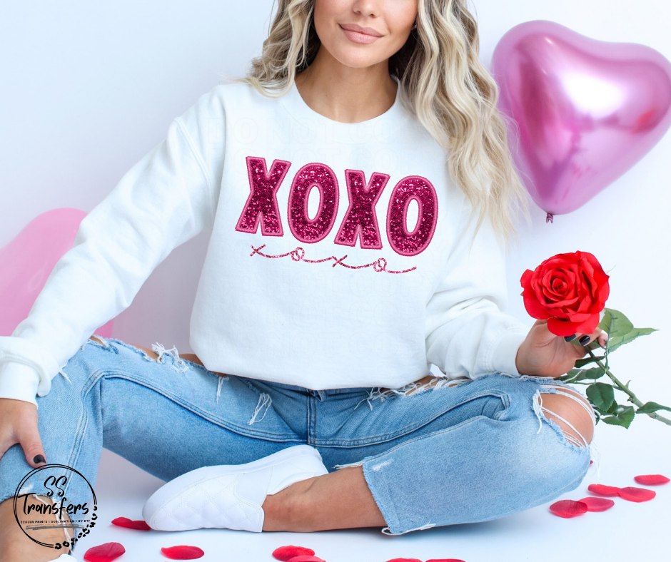 Faux Glitter XOXO DTF Transfer