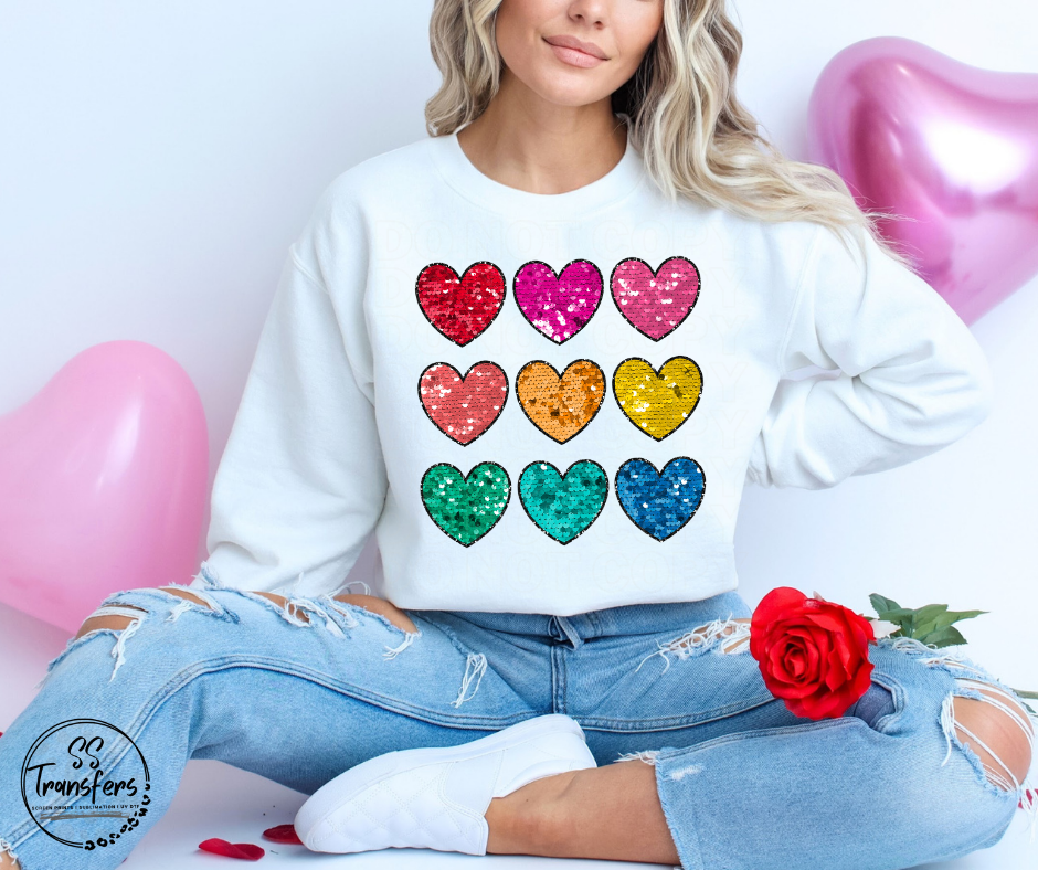 Stacked Hearts (Multiple Options) DTF Transfer