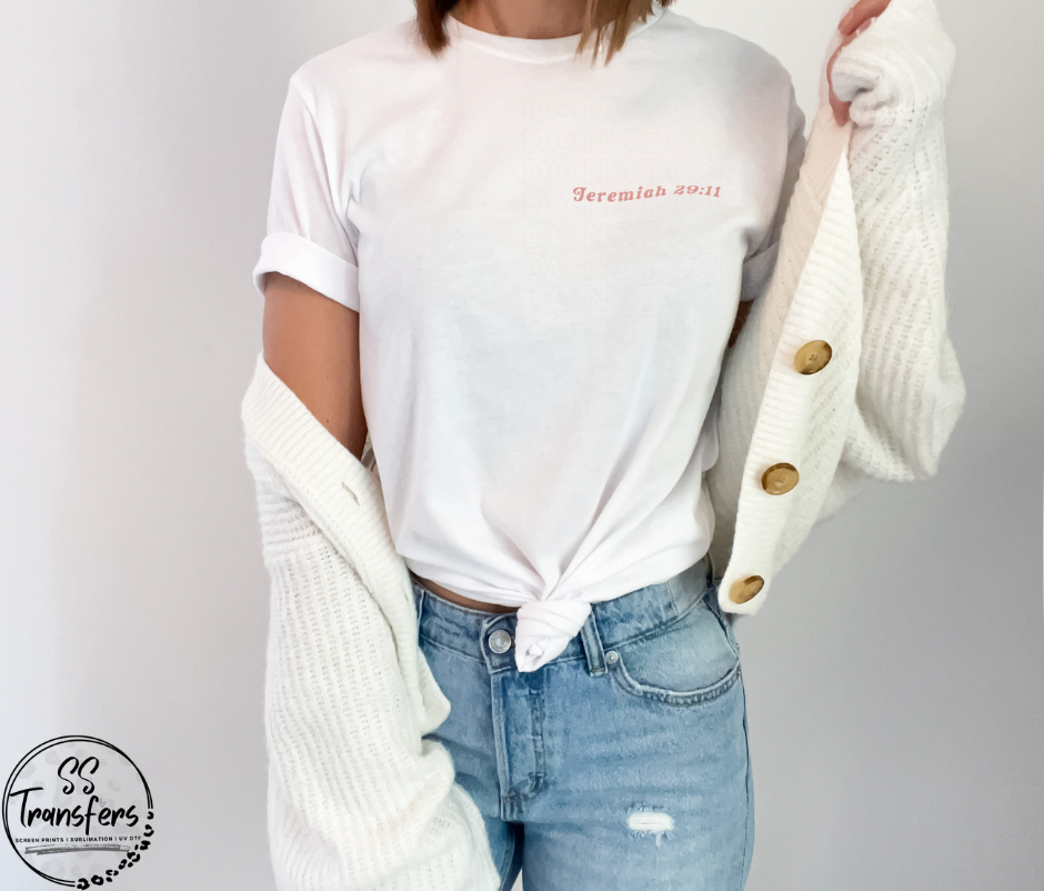 For I Know The Plans I Have For You (Pocket Included) DTF Transfer