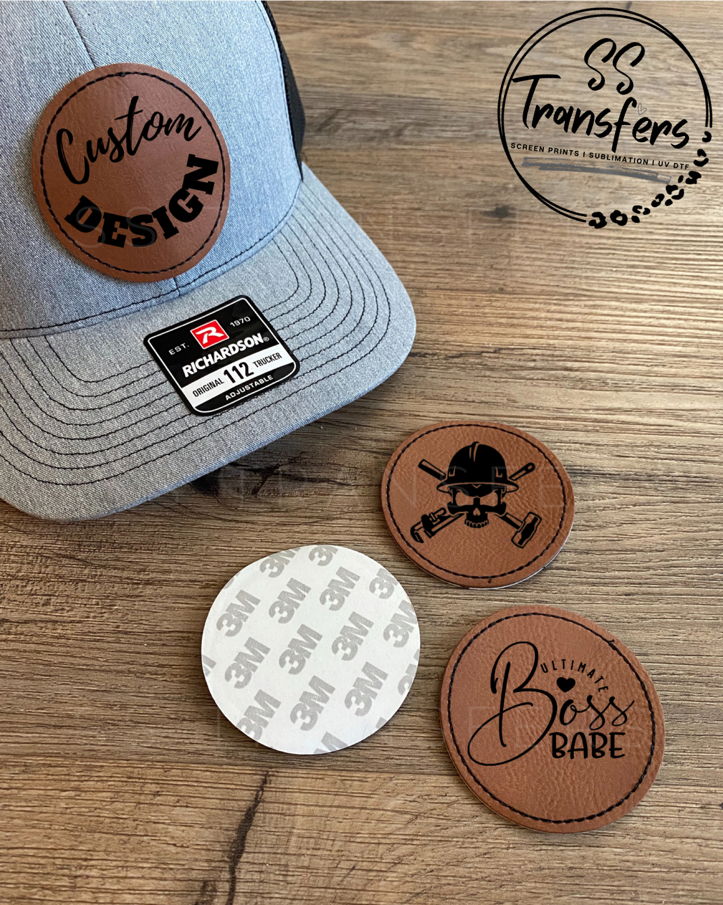 Custom Circle Leather Patch