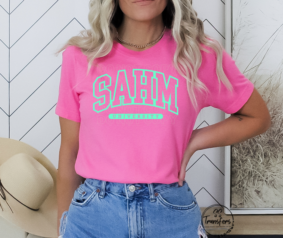 SAHM University PUFF (Multiple Colors) Screen Print Transfer