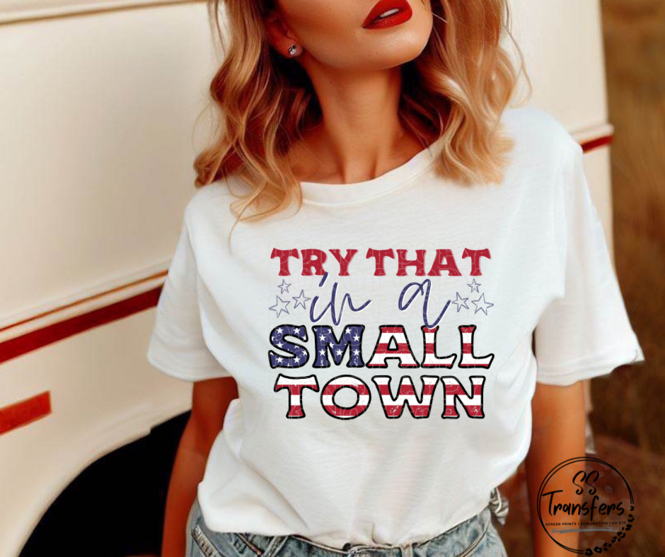 Try That Flag Letters DTF Transfer