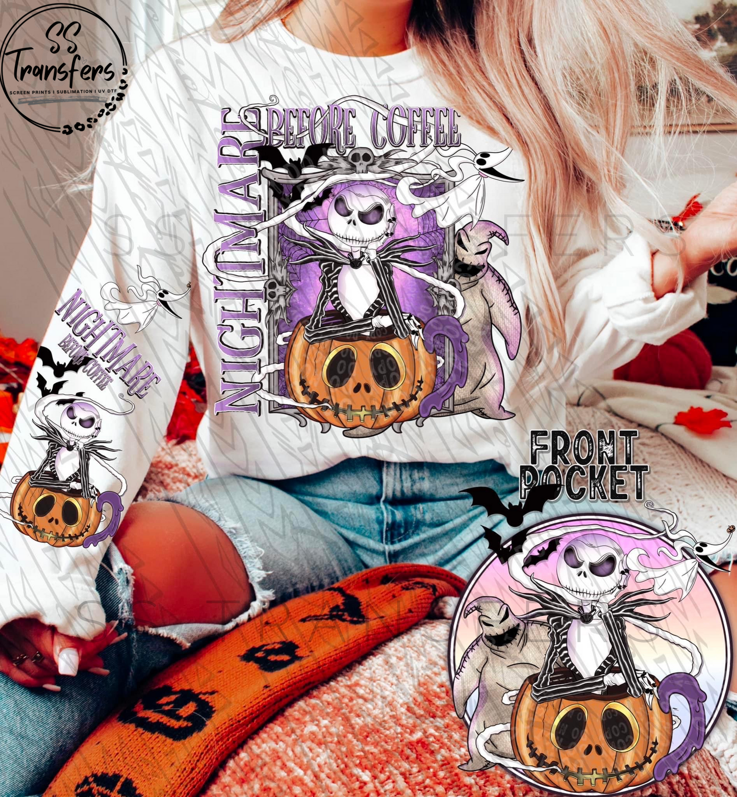 Nightmare Before Coffee Friends (w/ Sleeve Option) DTF Transfer