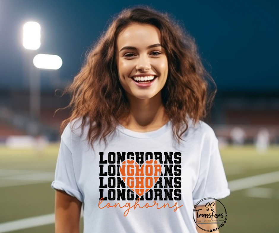 Longhorn Heart DTF Transfer