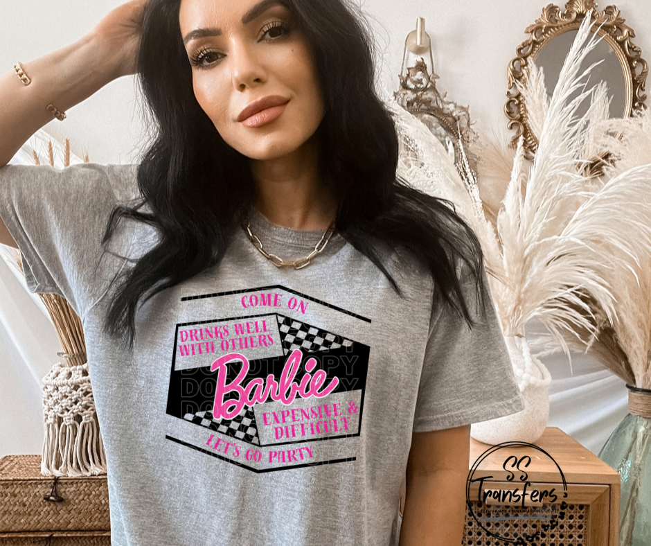 Checkered Let’s Go Party DTF Transfer