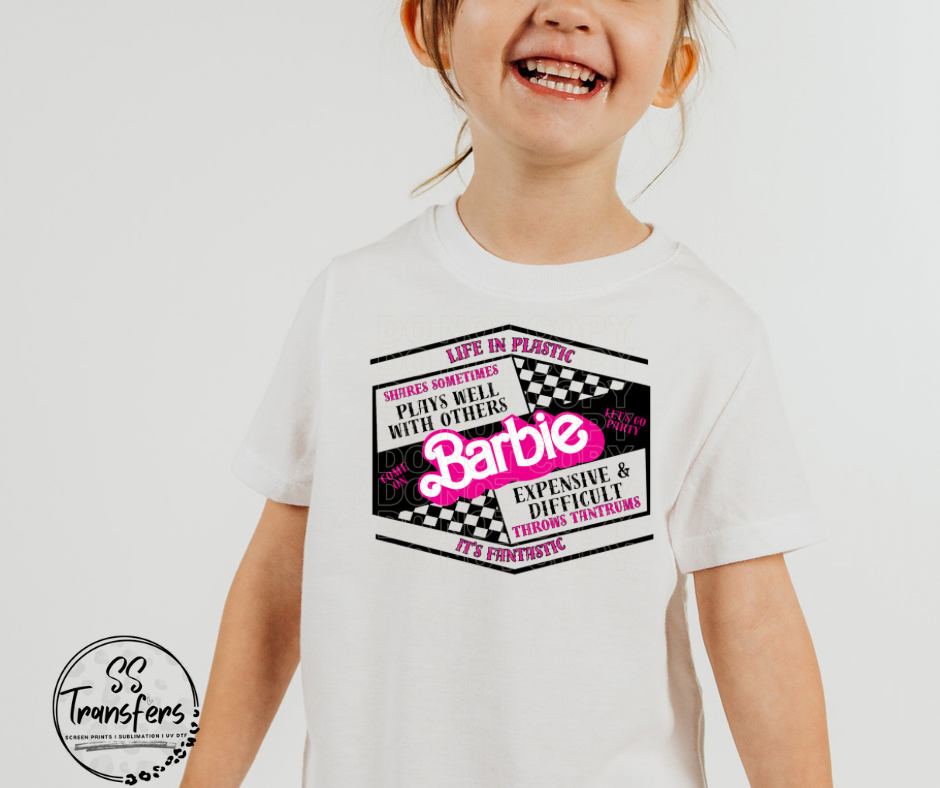 Checkered B Kid DTF Transfer