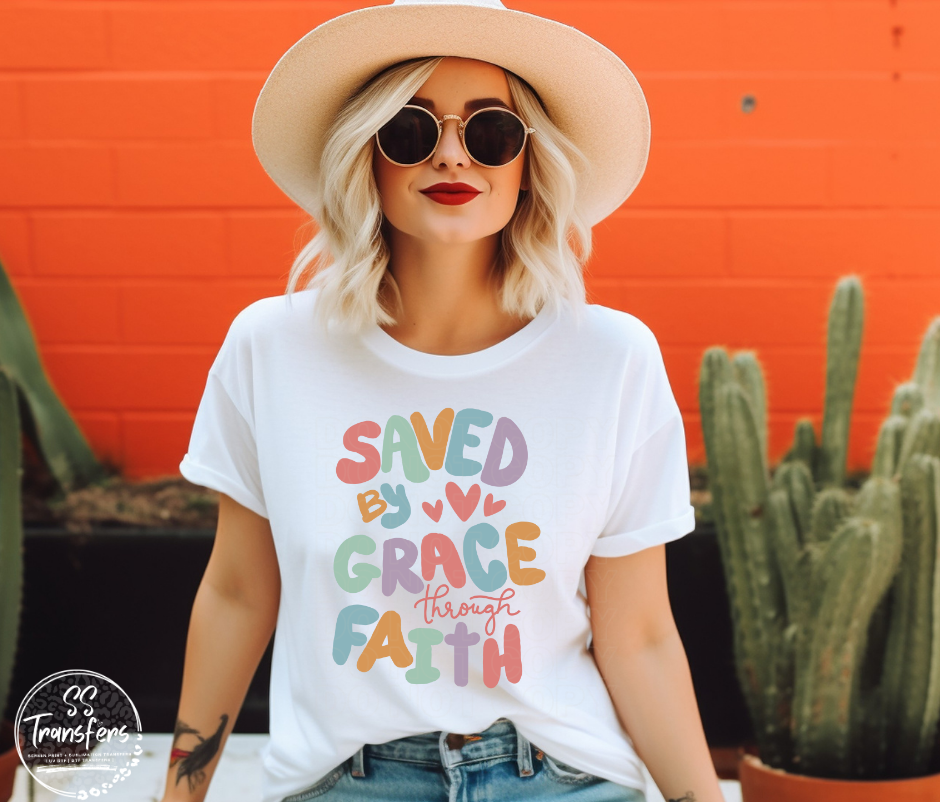 Saved By Grace Through Faith DTF Transfer