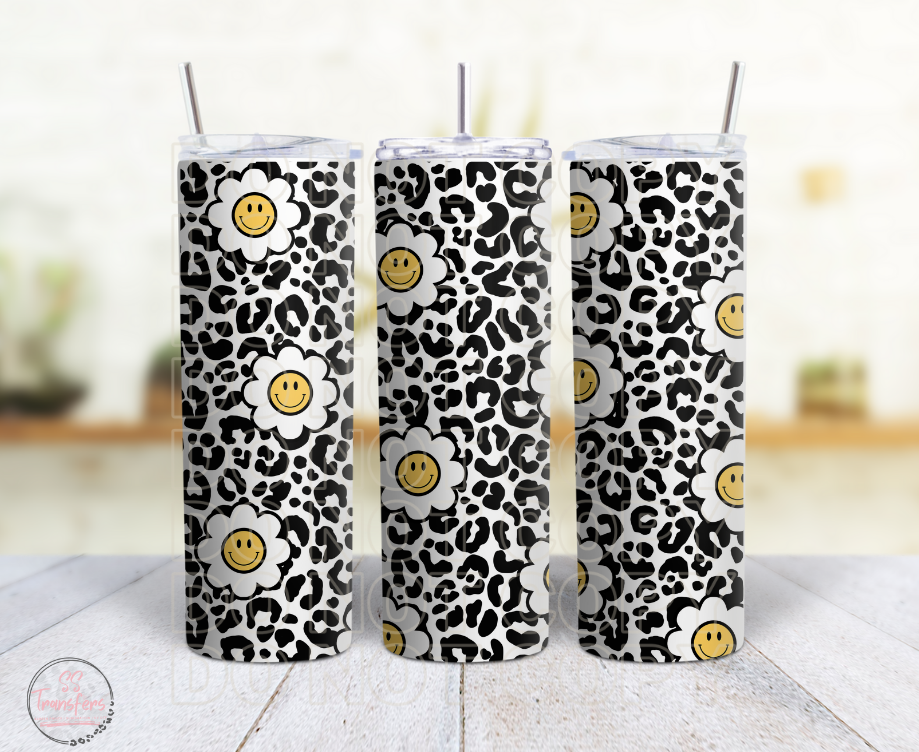 Leopard Flower Smileys Sub Tumbler Transfer
