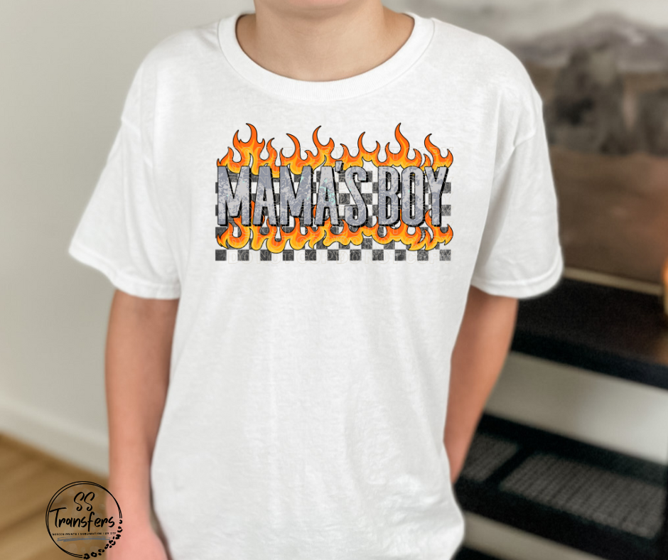 Mama's Boy Flames DTF Transfer