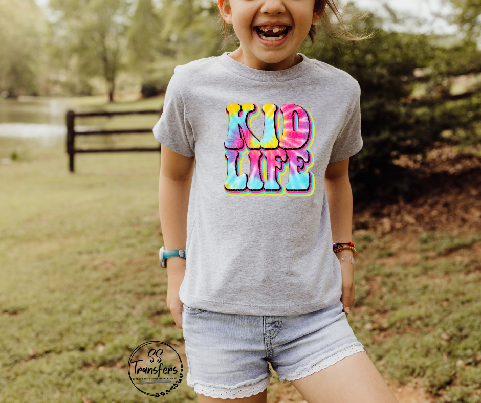 Tie-Dye Kid Life DTF Transfer