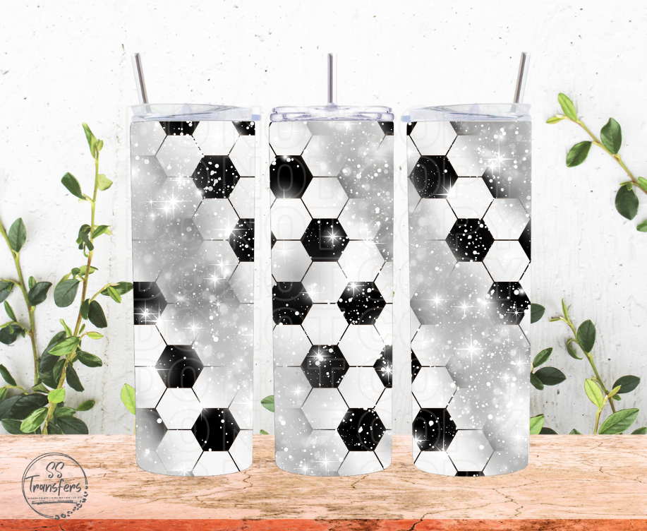 Soccer and Glitter Sub Tumbler Transfer
