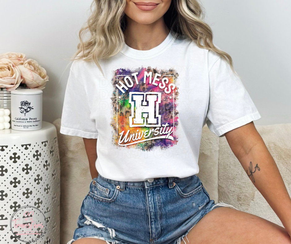 Hot Mess University Sublimation Transfer