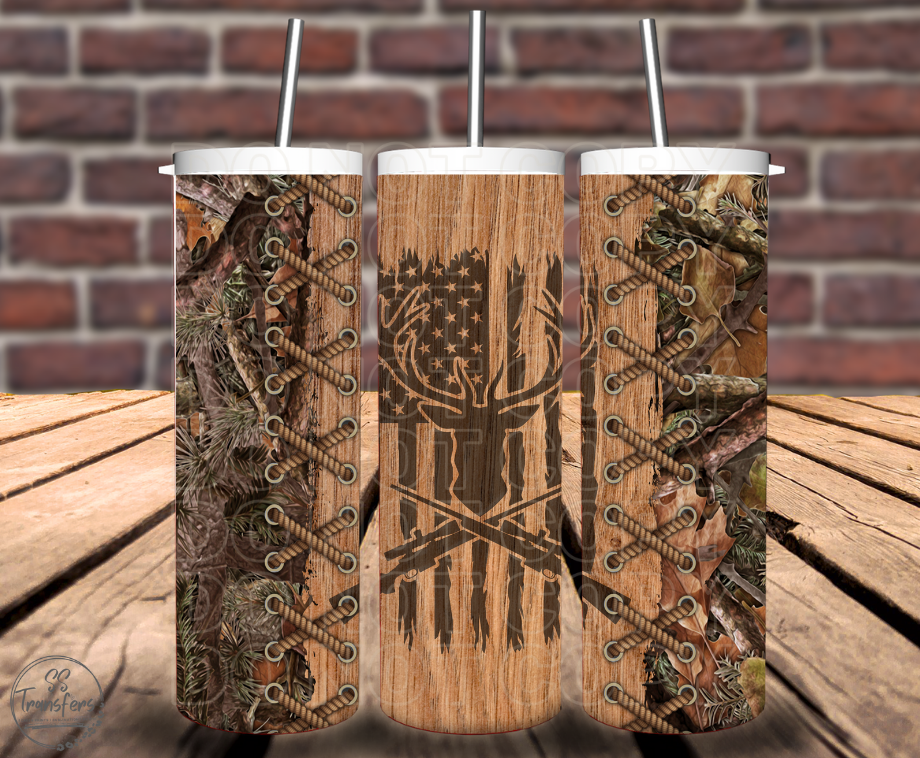 Buck Camo Flag Sub Tumbler Transfer