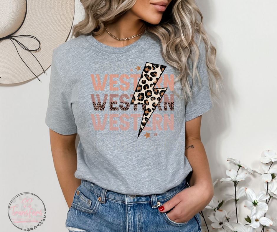 Western Lightening Bolt Sublimation Transfer