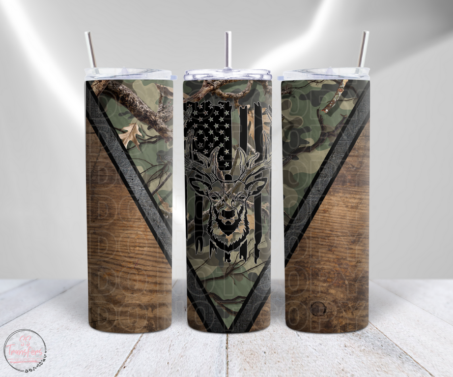 Camo Buck Sub Tumbler Transfer