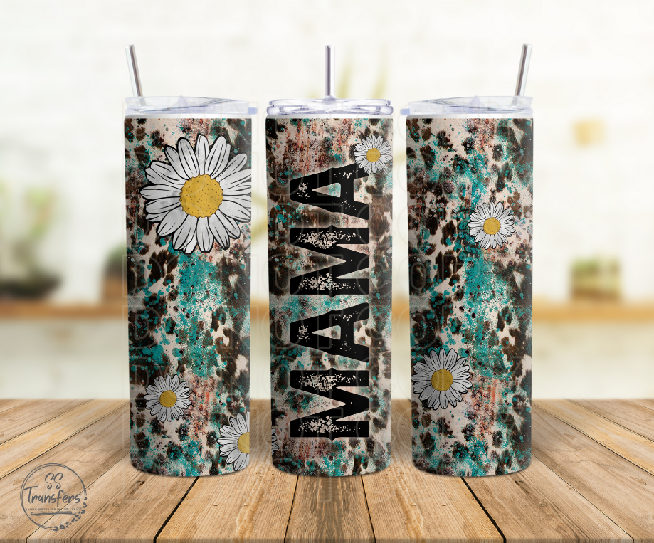 Daisy and Leopard Mama Sub Tumbler Transfer