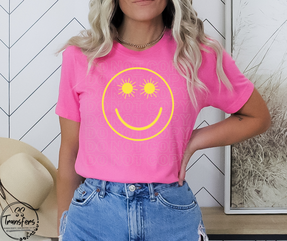 Smiley Sunshine PUFF Screen Print Transfer