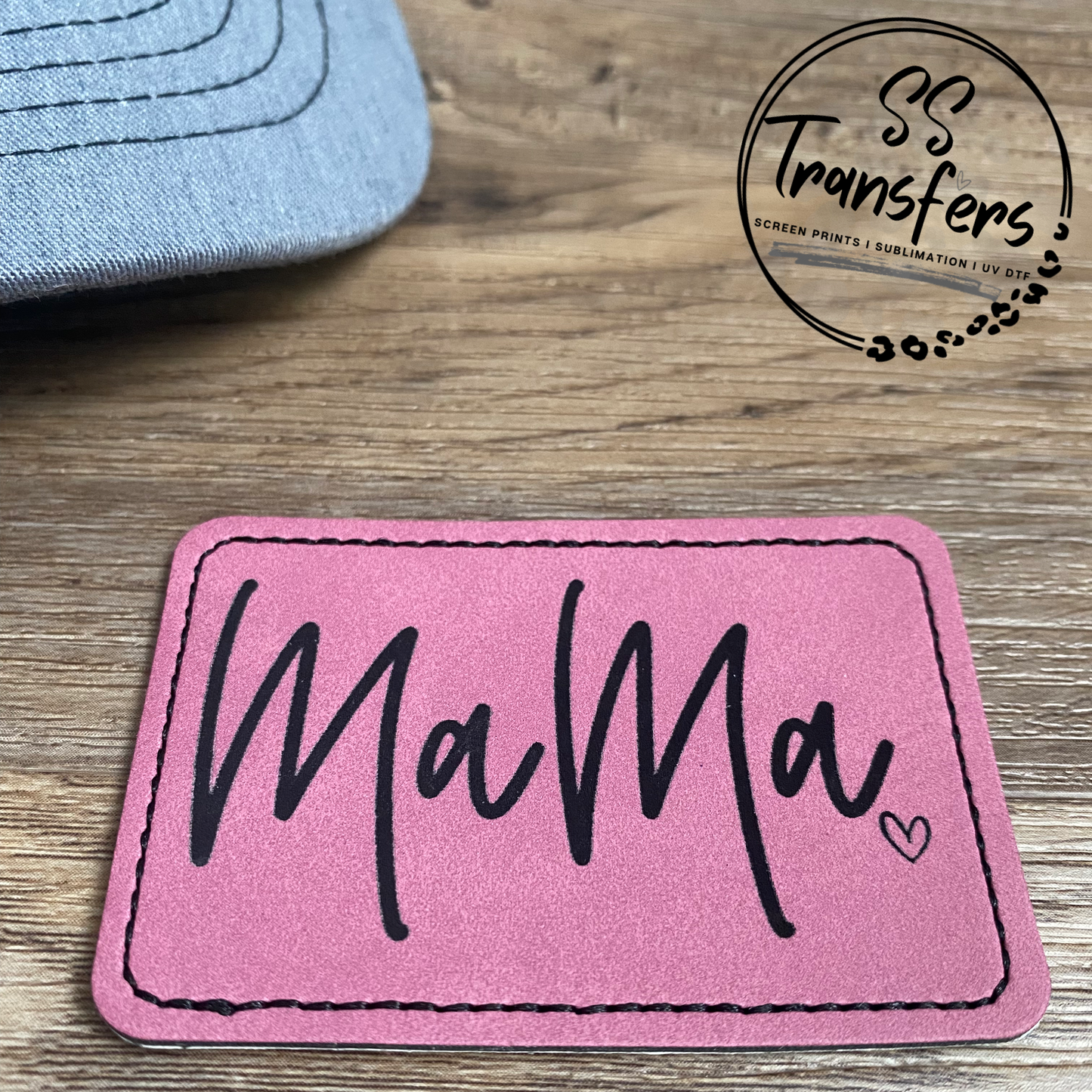 Mama Cursive Leather Patch