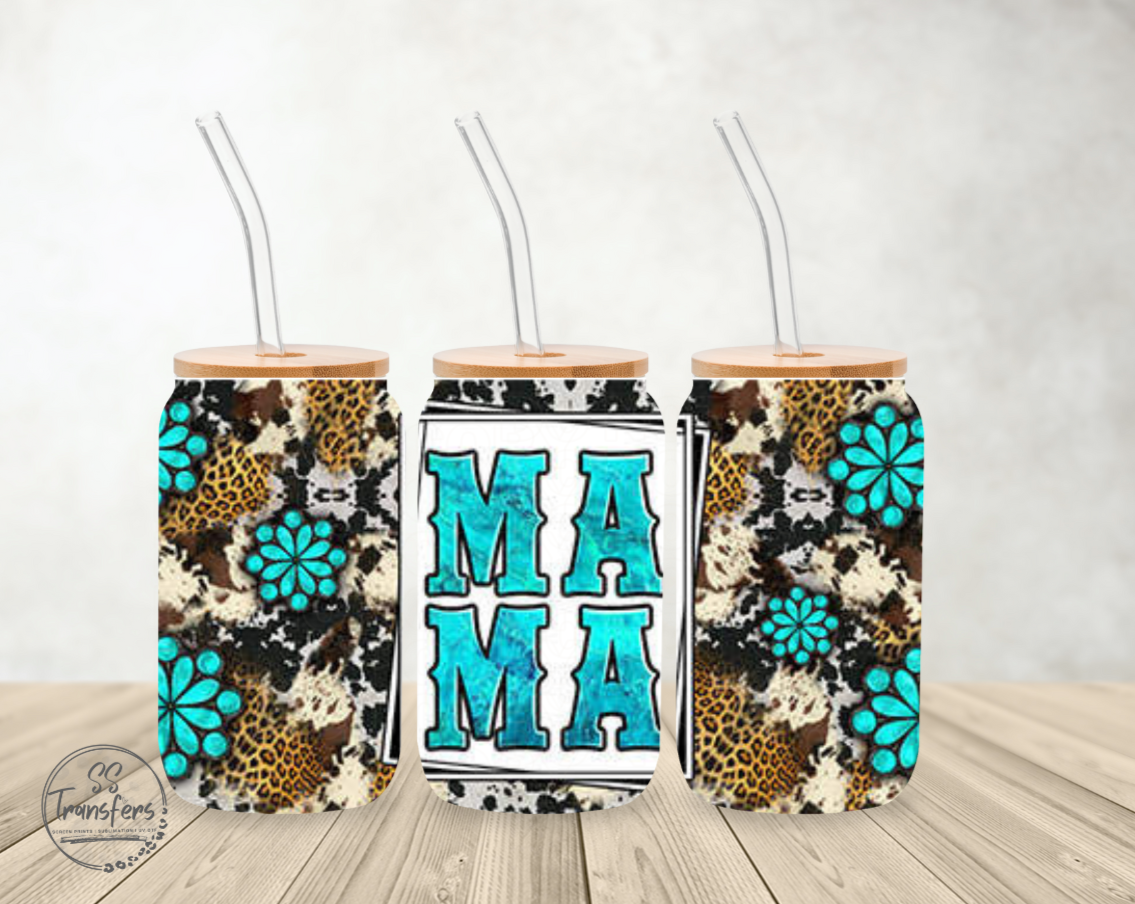 Turquoise Mama Cowhide Libbey UV Wrap