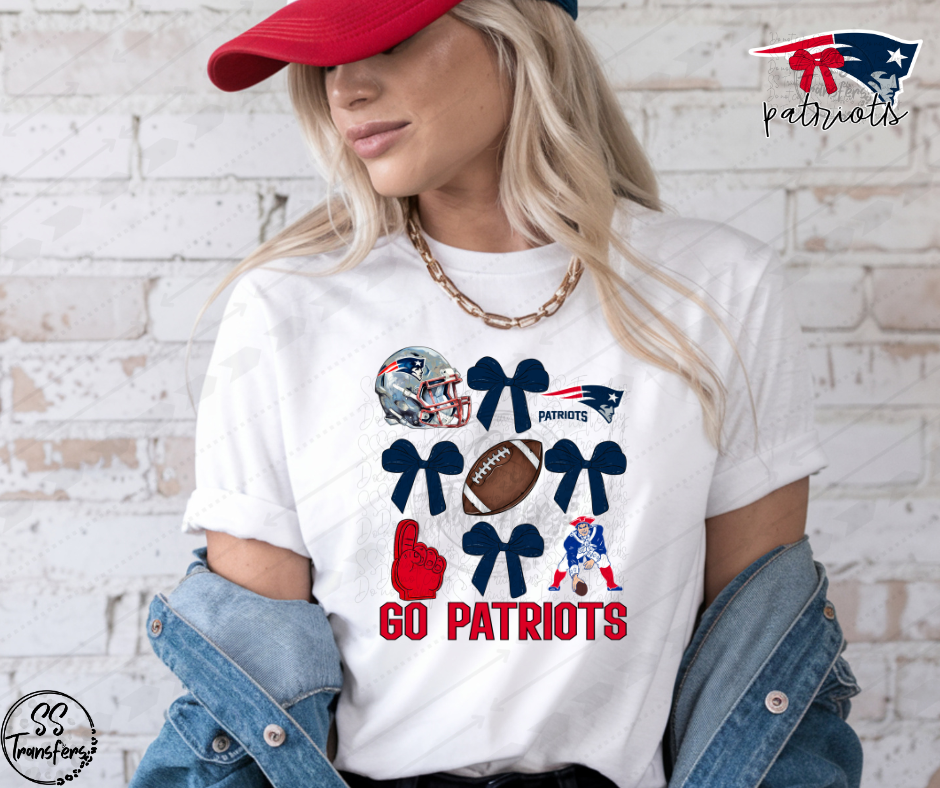 Pats Helmet and Bow (pocket included) DTF Transfer