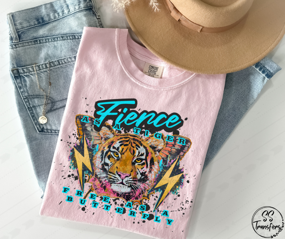 Free As A Butterfly Tiger DTF Transfer