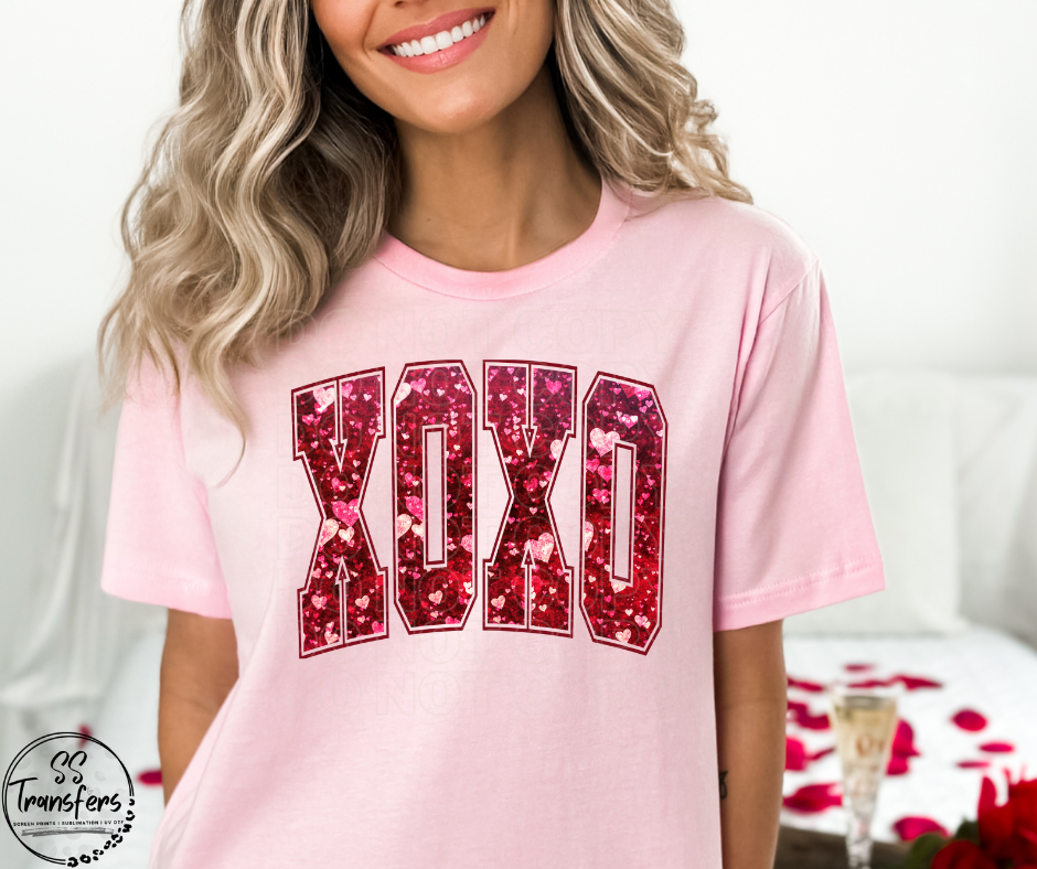 XOXO (Faux Glitter) DTF Transfer