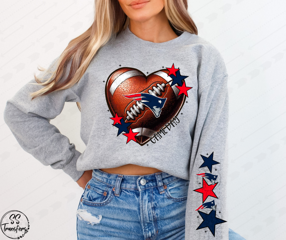 Pats Heart (w/ Sleeve Option) DTF Transfer